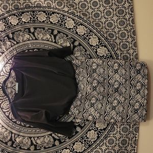 Formal black and white dress